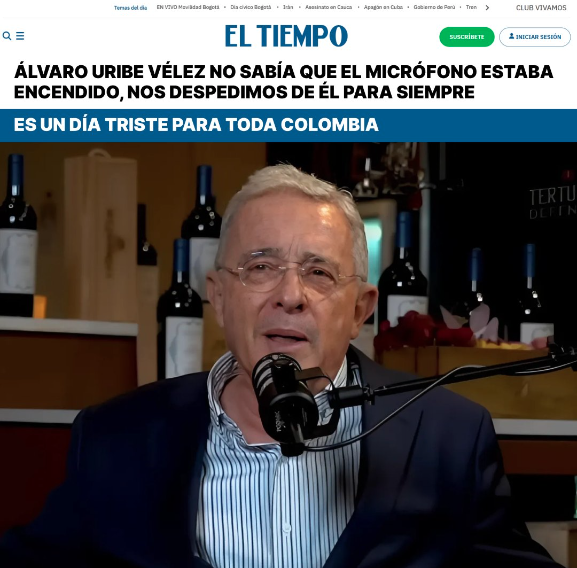 Anuncio malicioso con Álvaro Uribe