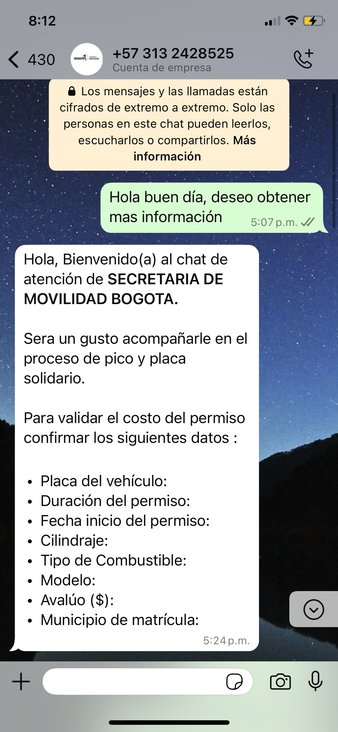 Inicio de conversación fraudulenta