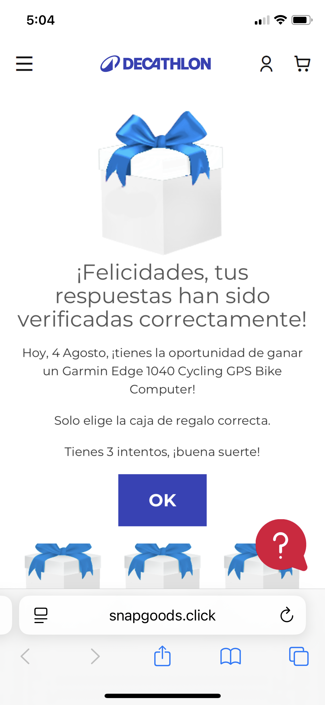 Proceso de compra falso con precios irreales