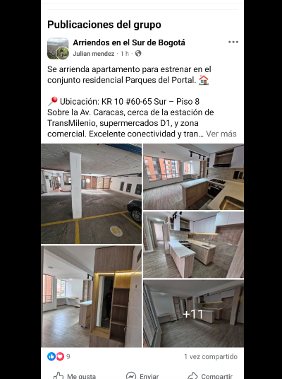 Detalles del supuesto apartamento y solicitud de depósito