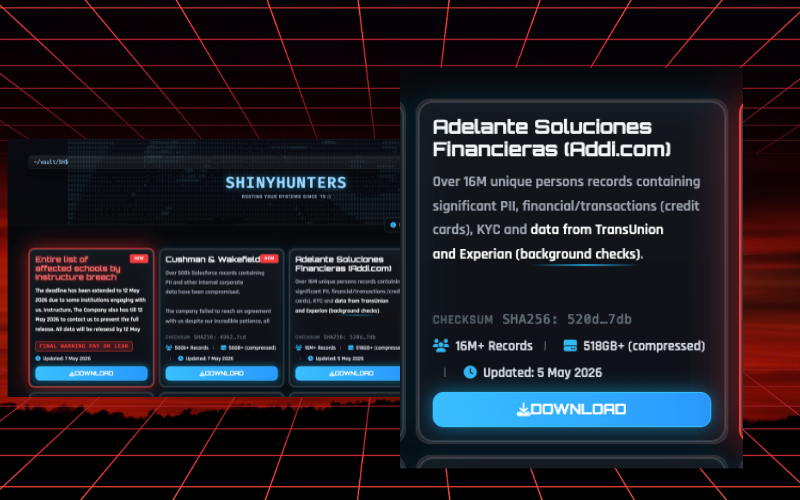 Captura del foro de ShinyHunters donde se publicaron supuestos datos robados de Addi